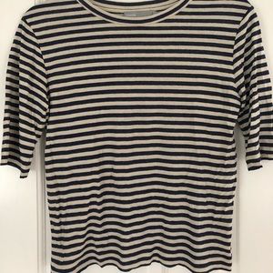 Vince blue and cream striped tee, size S.